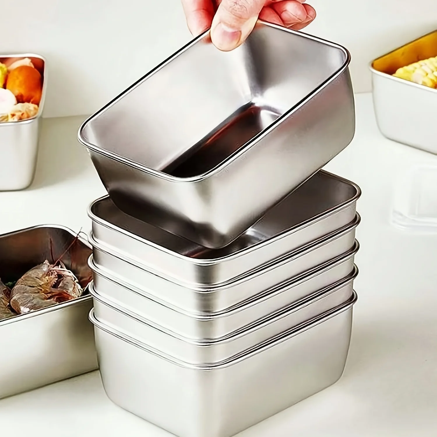 Food Storage Camping - Paslanmaz Çelik Gıda Saklama Kapları Seti