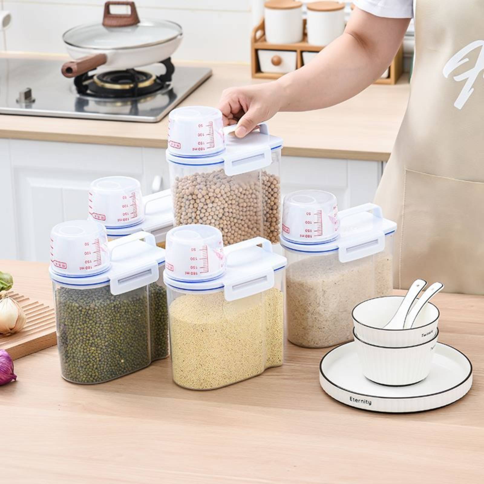 Food Storage Organizer - Pirinç Saklama Kabı Güvenli Pirinç Dağıtıcısı
