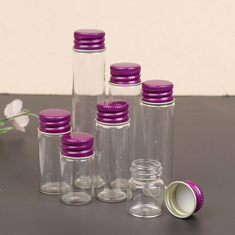 Food Storage Glass Box - 10 adet 5/7/10/14/20/26/alüminyum kapaklı cam şişeler