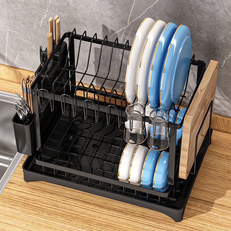 Food Storage Rack - Çift katmanlı, büyük kapasiteli bulaşık kurutma