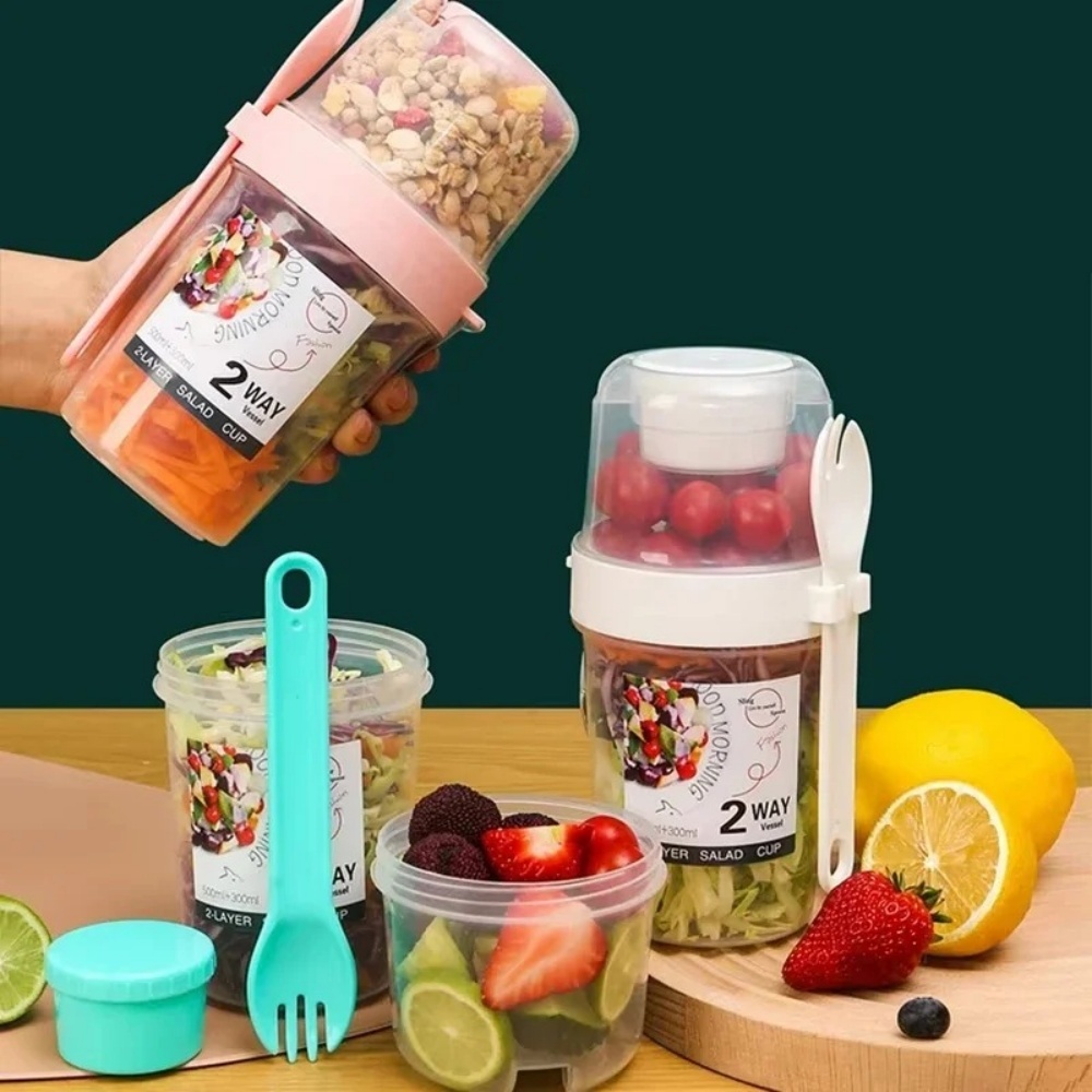 Food Storage System - Taşınabilir Salata Kabı Kahvaltı Kabı Yiyecek