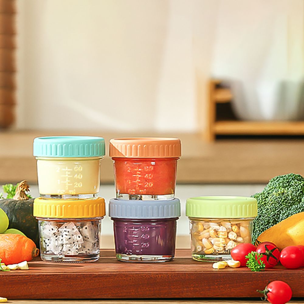 Food Storage Glass Box - 6 adet Mason Kavanoz Cam Bebek