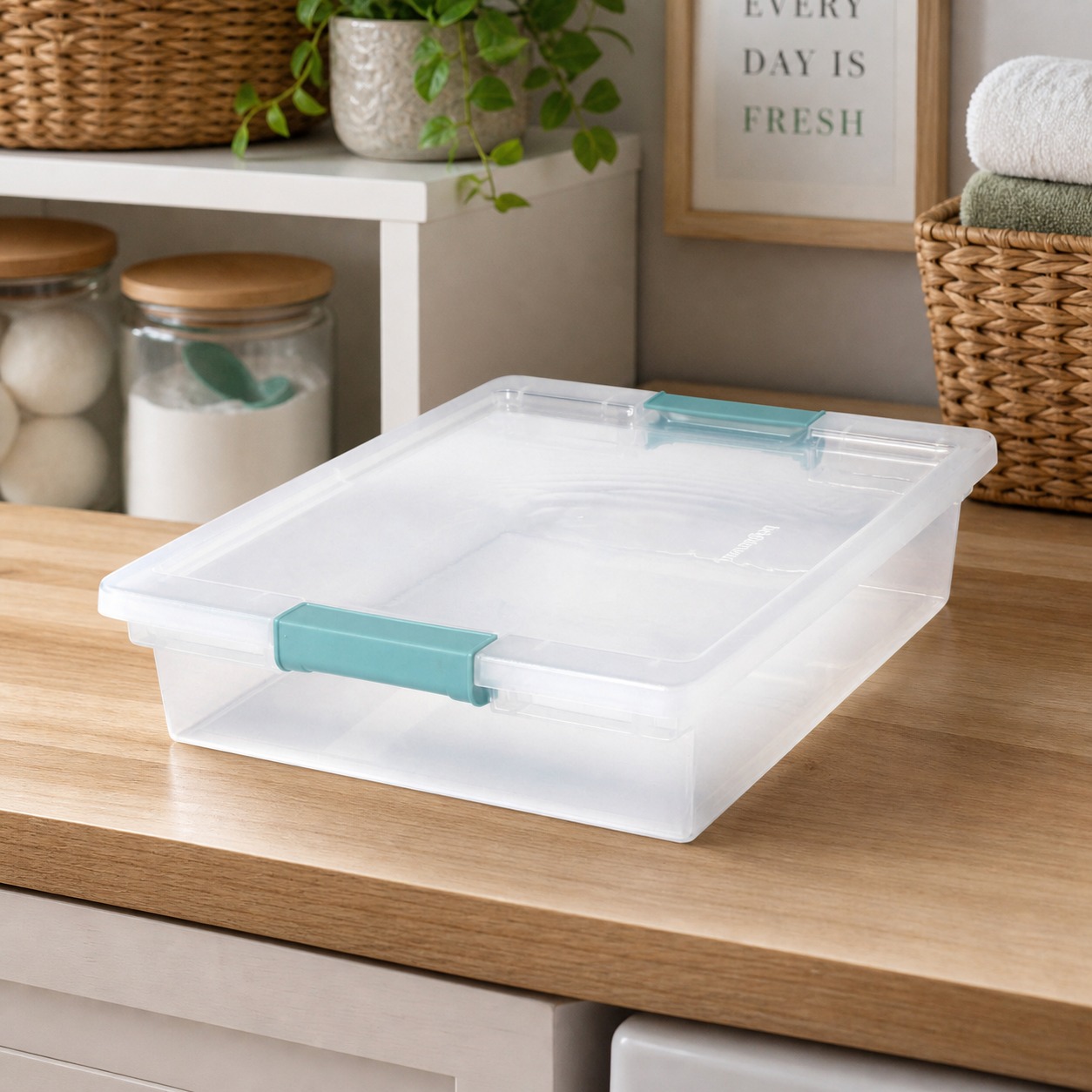 Stackable Pantry Bin - Güvenli Kilitlere Sahip Şeffaf Plastik Saklama