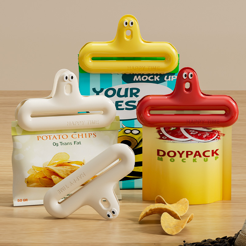 Food Storage Roll Bags - 1/4 karikatür desenli nem geçirmez atıştırmalık