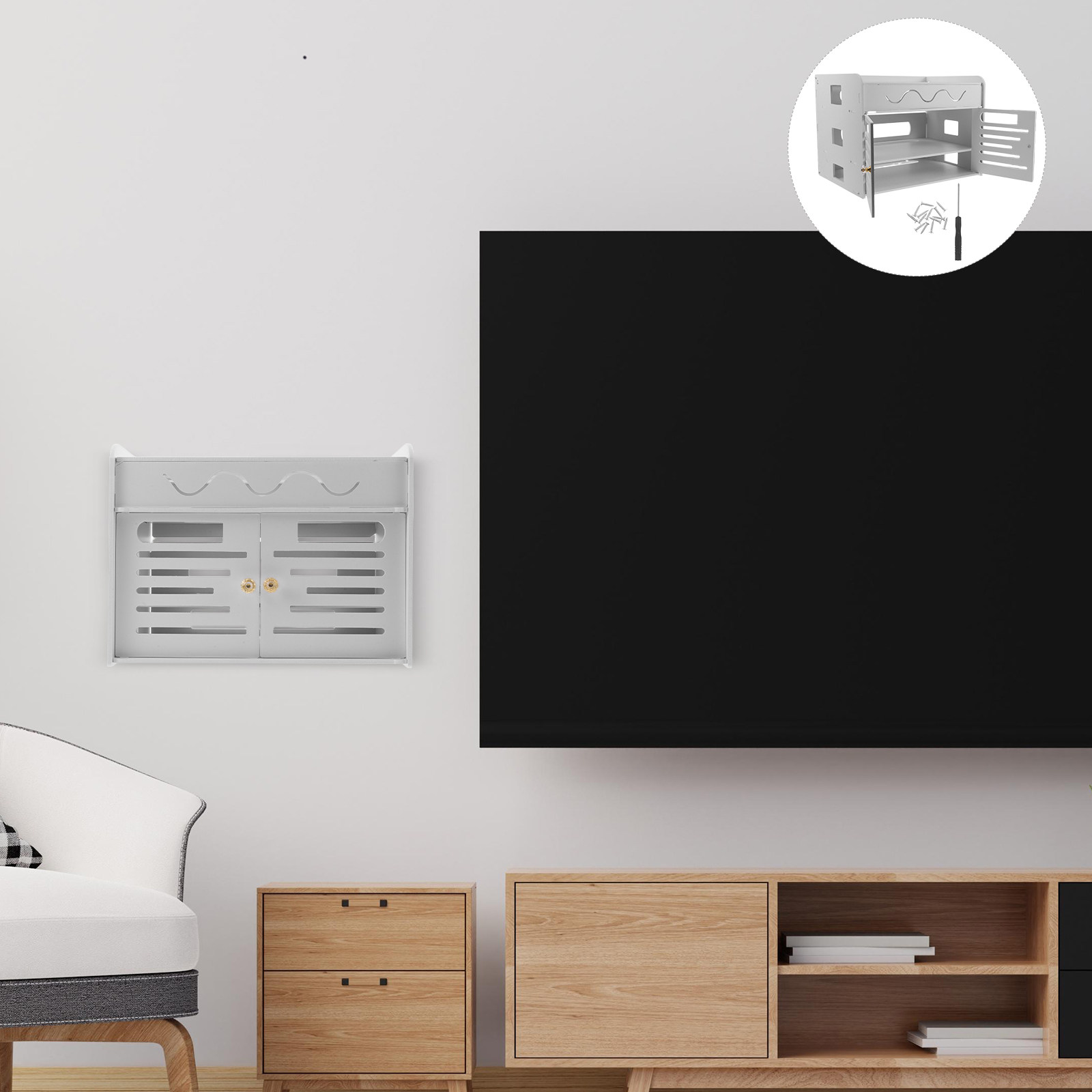 Food Storage Organizer - 3 Katmanlı WiFi Router Saklama Kutusu