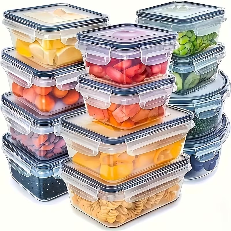 Food Storage Warehouse - 4 Parçalı Şeffaf Gıda Saklama Kapları,