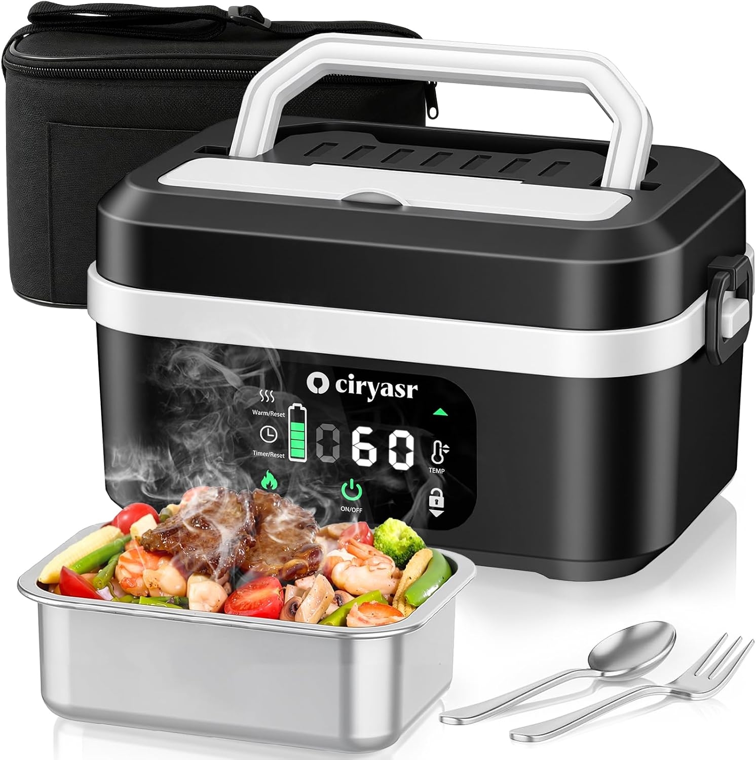 Food Storage Camping - Güçlü Elektrikli Yemek Kutusu, 1.35L 20000mAh