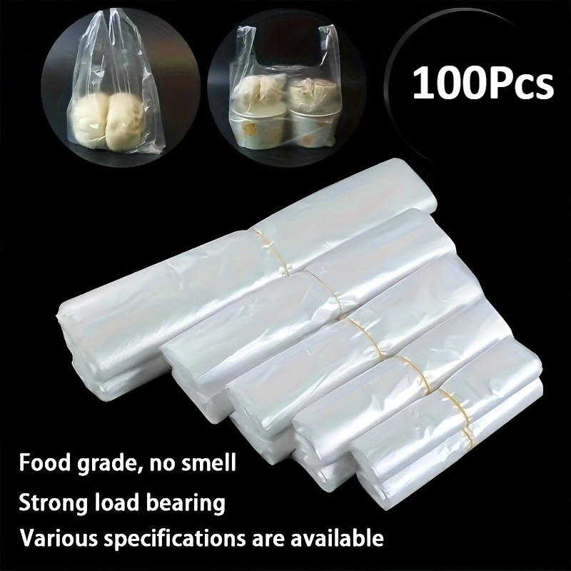 Food Storage Plastic Bag - 100 Adet Mini Şeffaf Tek Kullanımlık