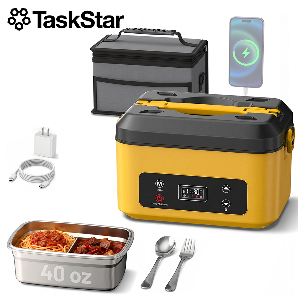 Food Storage Camping - TaskStar Taşınabilir Isıtmalı Yemek Kutusu 40oz