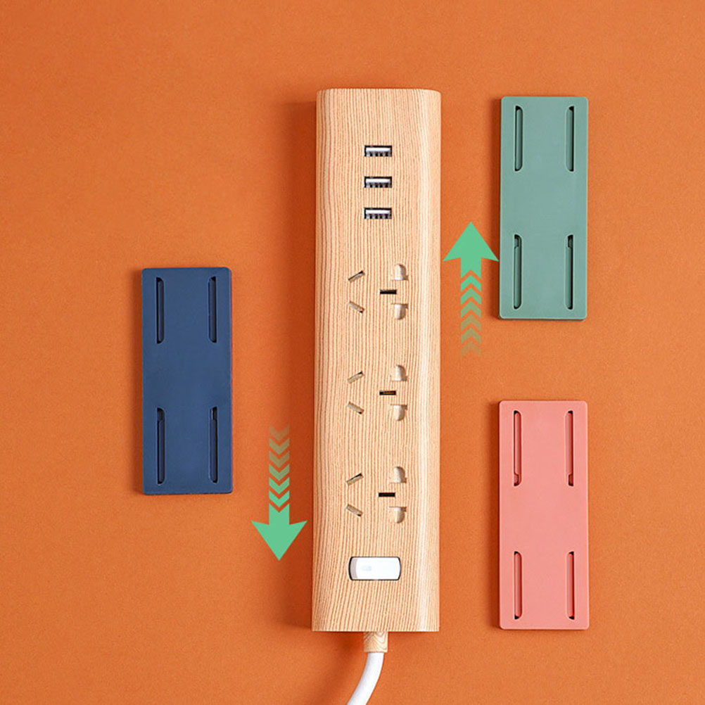 Food Storage Organizer - 4 Adet Yapışkanlı Priz Tutucu Deliksiz