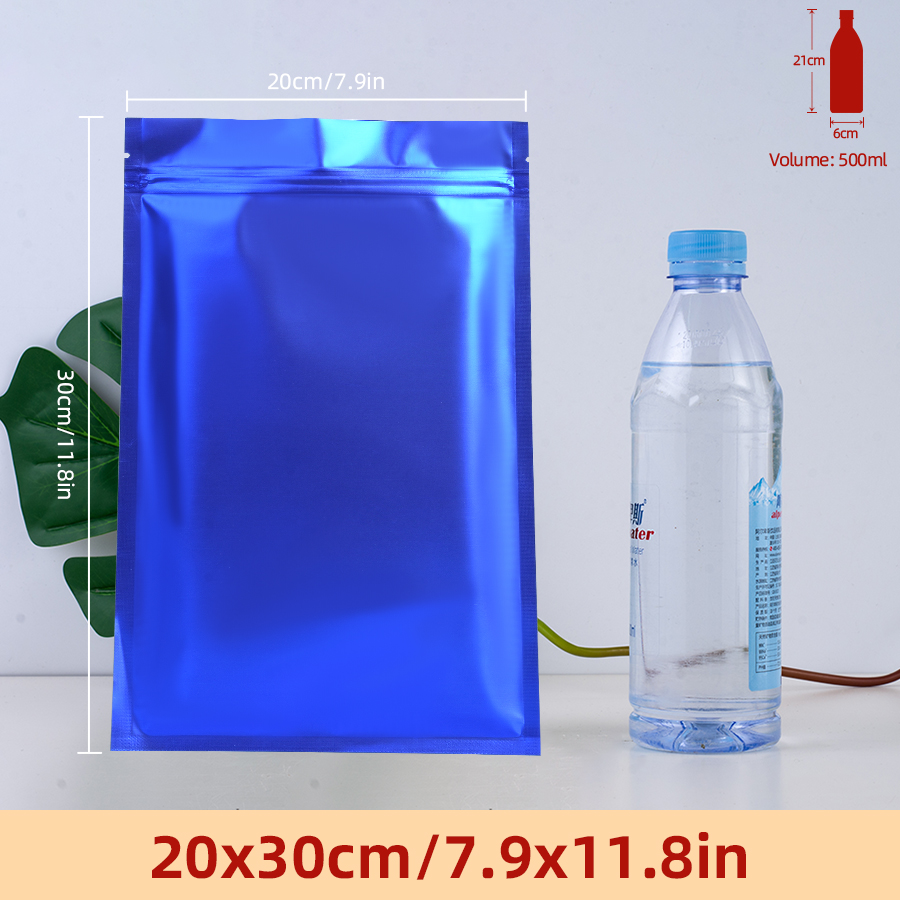 Food Storage Is - 100 adet Mat Mavi Folyo Fermuarlı