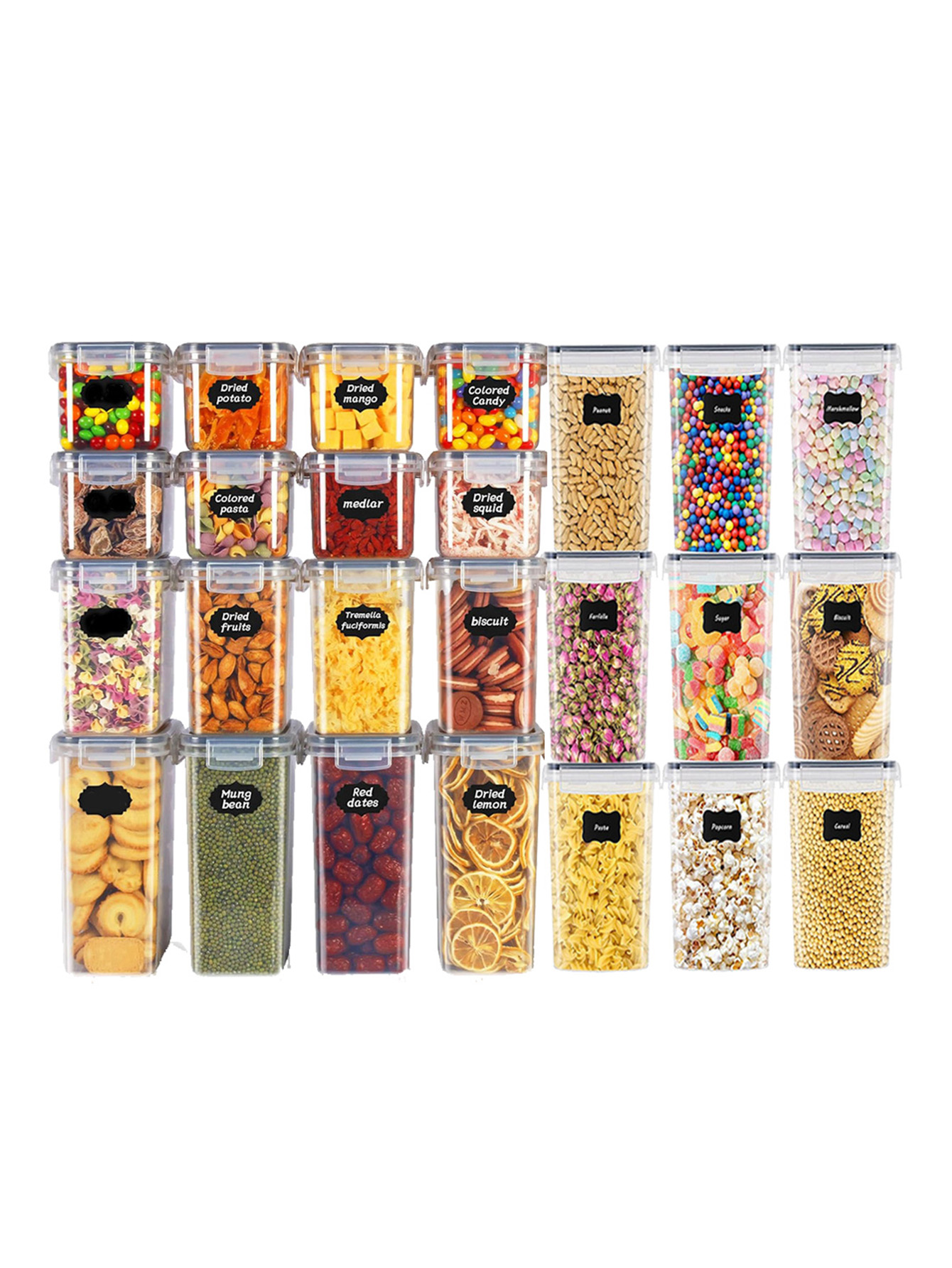 Food Storage Warehouse - 48 adet, Kapaklı Mühürlü Gıda Saklama
