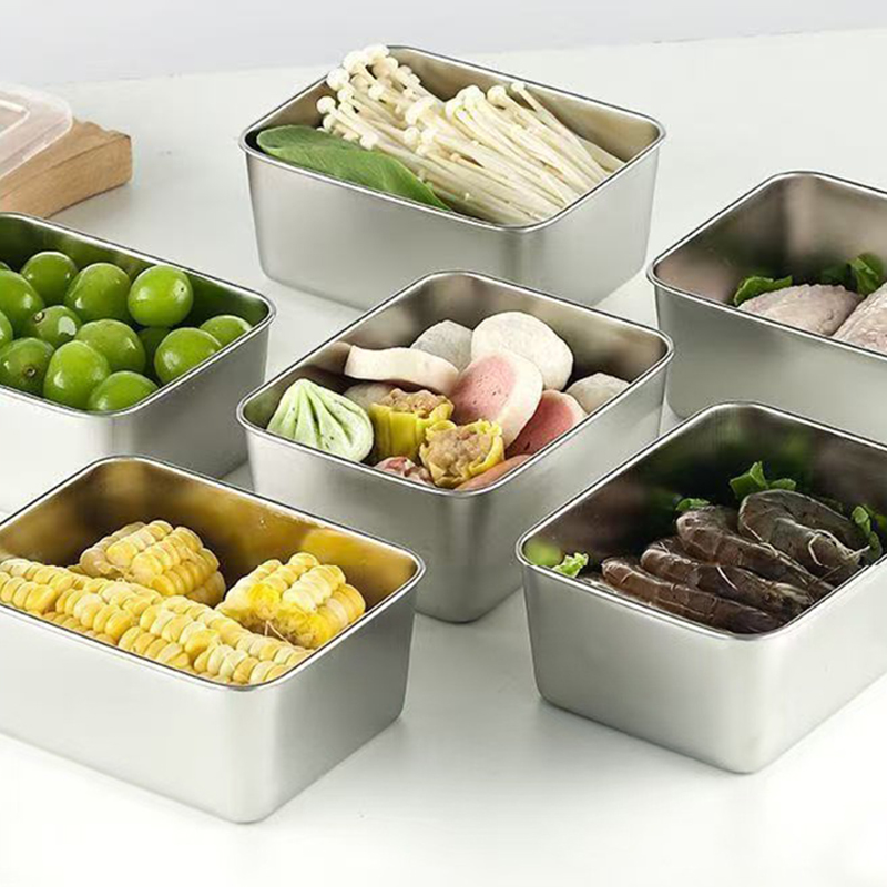 Food Storage Camping - 6 Parçalı Paslanmaz Çelik Gıda Saklama