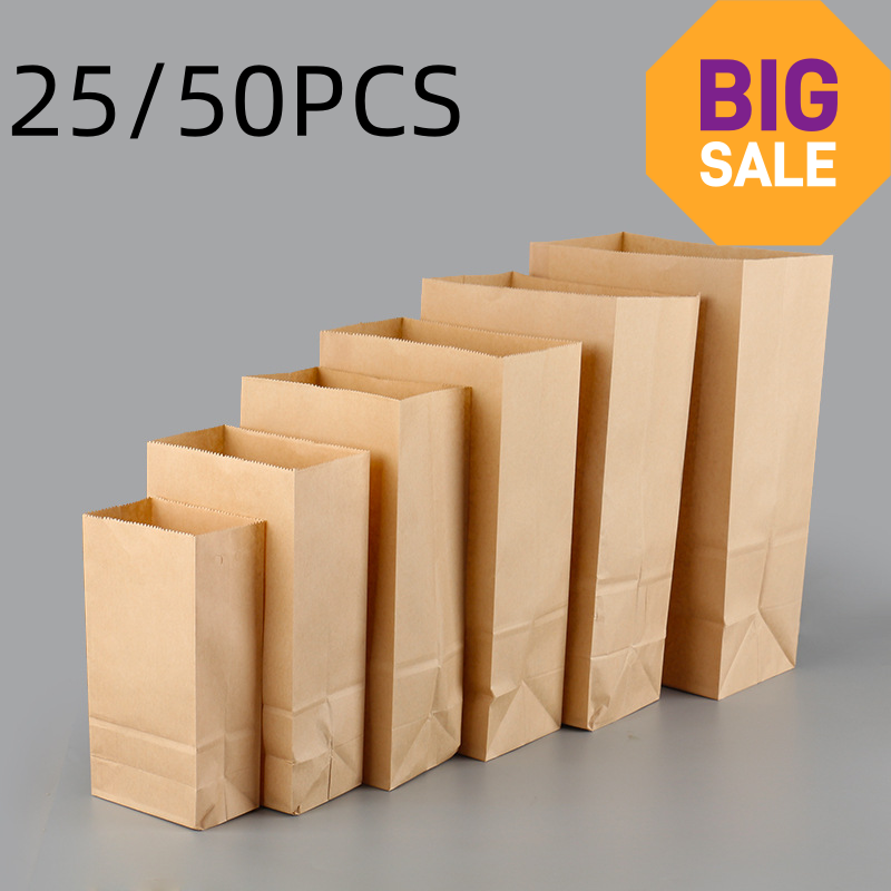 25/50 adet Kahverengi Kraft Ka - Food Storage Roll Bags incelemesi ve fiyatı