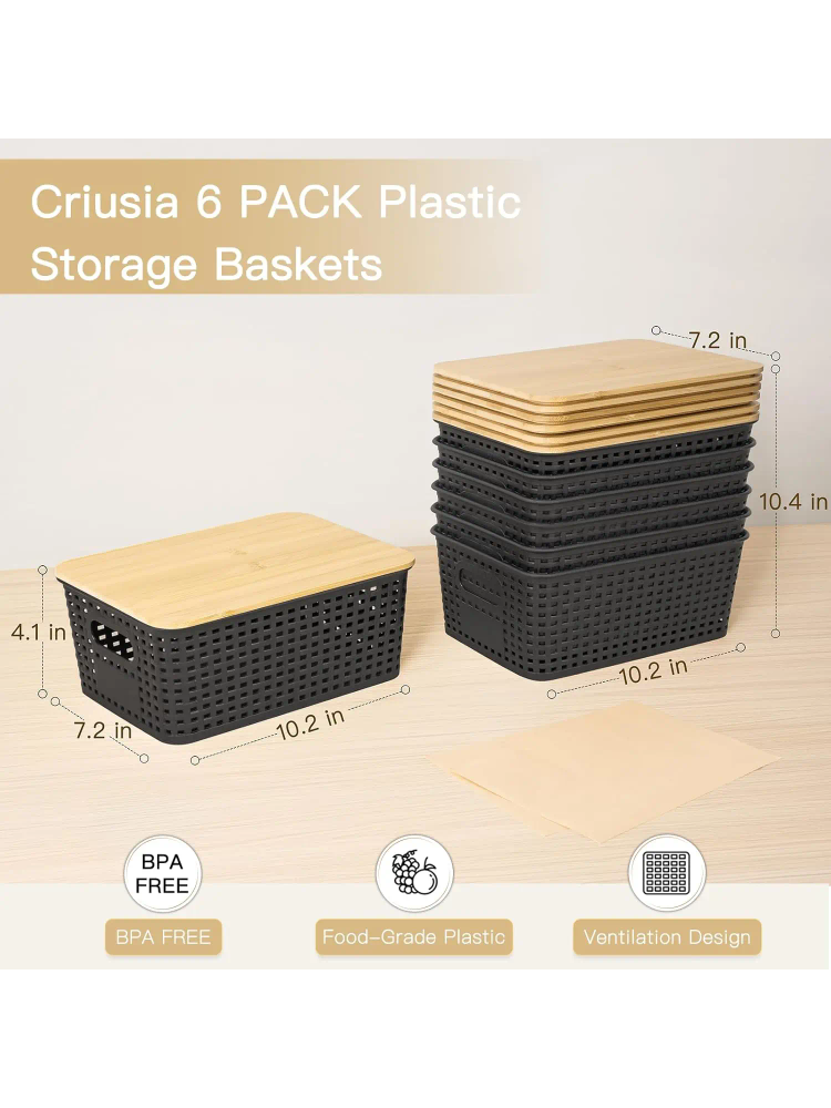 1 adet bambu kapaklı plastik s - Stackable Pantry Bin incelemesi ve fiyatı