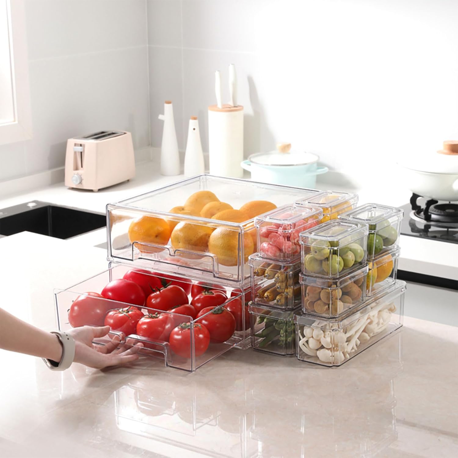 10/14 Parça Buzdolabı Düzenley - Stackable Pantry Bin incelemesi ve fiyatı
