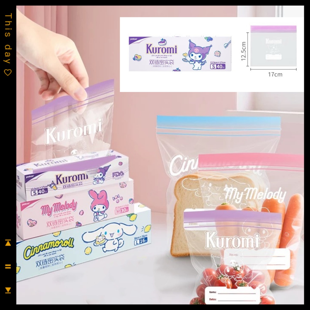 Kawaii Sanrio anime periferik  - Food Storage Roll Bags incelemesi ve fiyatı