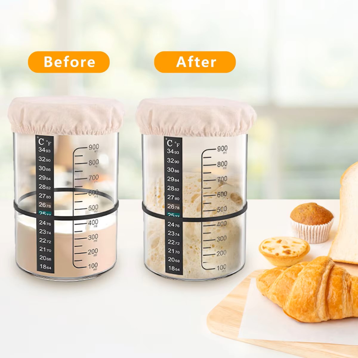 1500/900ml Ekşi Mayalı Hamur B - Food Storage Glass Box incelemesi ve fiyatı