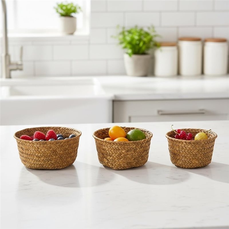SHGO-Round Deniz Çayırı Dokuma - Stackable Pantry Bin incelemesi ve fiyatı