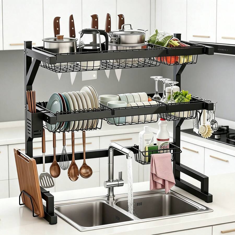 2 Katlı Mutfak Lavabo Üstü Bul - Food Storage Rack incelemesi ve fiyatı