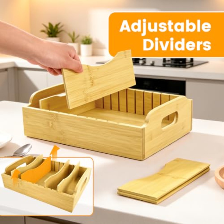 2'li Paket Bambu Kapak Düzenle - Food Storage Organizer incelemesi ve fiyatı
